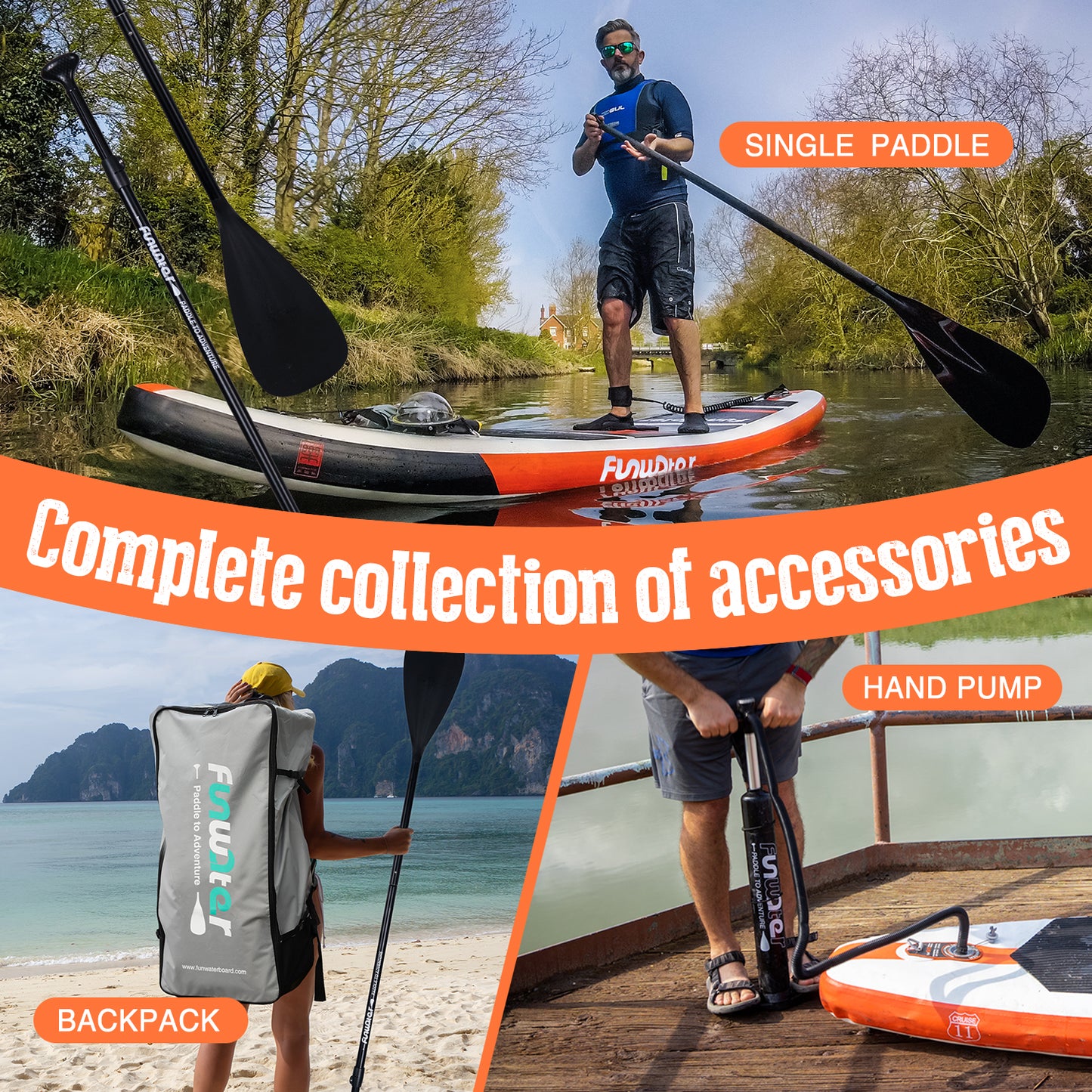 Stand Up Inflatable Paddle Board has EVA deck pad to avoid slipping