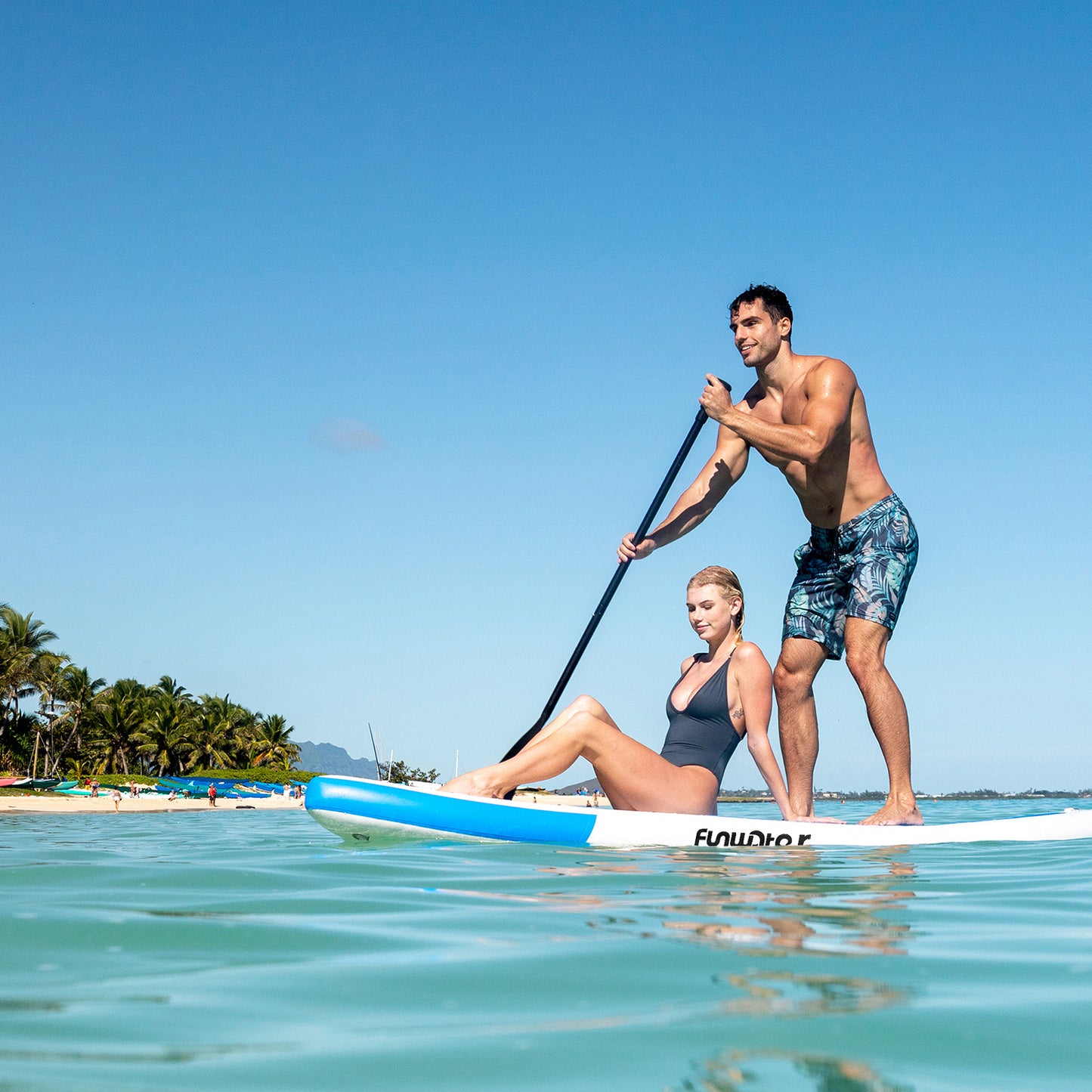 The Tiki inflatable SUP can carry two people